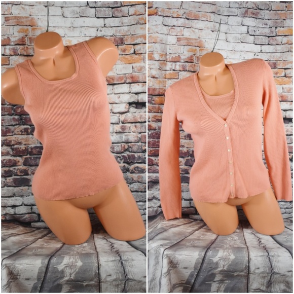 Eddie Bauer Sweaters - Eddie Bauer Cotton Medium Cardigan Tank Sweater St